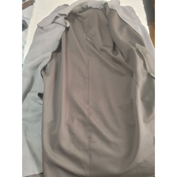 Women's Forever 21 Gray Faux Suede Soft Trench Coat Size M - Picture 7 of 9
